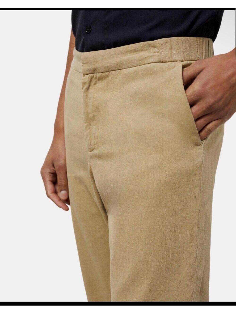 The Kooples Trend Elastic Waist Chino Pants Beige Tan Size 48 (US 32) NWT - Picture 1 of 7